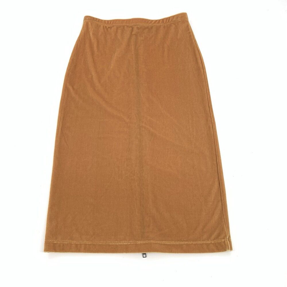 Vintage Urban Renewal Upcycled Long Crushed Velvet Pencil Skirt Small Mustard S